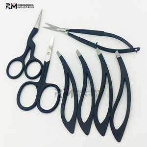 Juego de Pinzas para Cejas de Acero Inoxidable con Punta Plateada y Recubrimiento de Polvo Negro de la Mejor Calidad RMI, Nuevo Diseño - Product Image 2