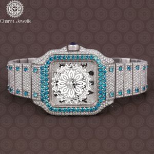 Montre de luxe Charm_Jewells en acier inoxydable, boîtier 40 mm, mouvement mécanique analogique, pour homme, style vintage, accents de diamants, 10 bars - Product Image 4