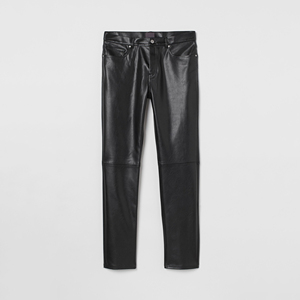 SHIFT SPORTS Custom Made Lightweight <b>Leather</b> Pants for <b>Men</b> Mid Waist Capris Pattern Winter Streetwear Elastic Waist Fleece Lined - Product Image 1