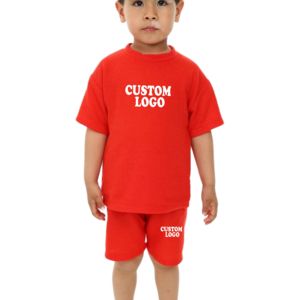 Conjunto Personalizado de Camiseta y Pantalones Cortos para Niños y Niñas, Estilo Neutral, para Bebés y Niños Pequeños, Camiseta Holgada y Pantalones Cortos - Product Image 2