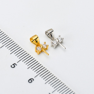 Colgante de Plata 925 con Bandeja Vacía para DIY, Collar con Nudo de Mariposa, Cuentas de 8-11 mm, Perlas Accesorizadas, Categoría de Accesorios para DIY - Product Image 2