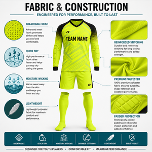 Uniforme de Portero Juvenil Personalizado OEM ODM, Conjunto de Camiseta, Pantalones Cortos y Calcetines de Portero de Fútbol, Secado Rápido, Fabricante de Equipaciones de Equipo - Product Image 3