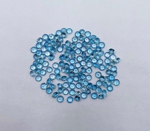 Quartz bleu naturel, pierre précieuse en vrac, taille ronde facettée, bleu ciel, 3 mm, traité thermiquement, pleochroïque, pour la fabrication de bijoux, en vrac - Product Image 2