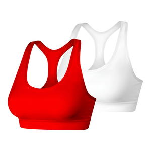 Sujetador Deportivo Racerback para Mujer, Negro y Blanco, Alta Elasticidad, Transpirable, Secado Rápido, para Yoga, Fitness, Running - Product Image 2