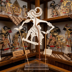 Marioneta de Sombra Wayang Kulit de Cuero Indonesio Hecha a Mano, Bima Werkudara, Decoración de Pared Cultural Tradicional, Adorno Artesanal - Product Image 6