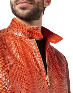 Custom Genuine Python Pattern <b>Leather</b> <b>Jacket</b> Men Premium Fashion Outerwear OEM ODM Factory Sample Service Available - Product Image 6
