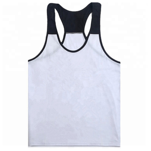 Gym Stringer <b>Singlet</b> Breathable 100% Cotton Y-Back Bodybuilding Tank Top <b>for</b> <b>Men</b> Customized Brand Logo Front Position Cross - Product Image 2