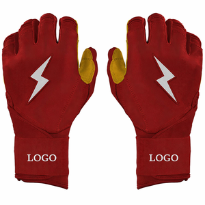 Guantes de Bateo Verdes con Logotipo de Rayo, Acolchados de Cuero, Ambidiestros, para Entrenamiento, Unisex, Adulto, con Cierre de Gancho y Bucle - Product Image 2