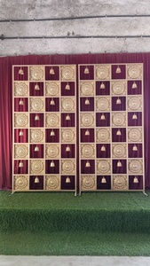 Modern Gold Panel Room <b>Divider</b> Stainless Steel <b>Screen</b> Partition Decorative Glass Style Frame for Event Space - Product Image 2