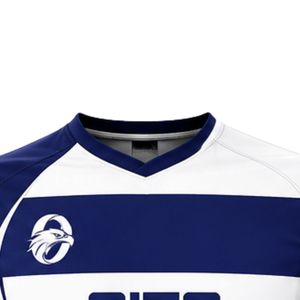 Maillot de rugby bleu roi et blanc pour homme, léger, uniforme d'équipe, manches courtes, vêtements de sport respirants, entraînement, tournoi, match W - Product Image 6