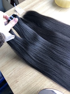 Vente en gros Remy vierge couleur naturelle droite pleine épaisseur 8-32 pouces trame de machine cheveux tissage extensions brut cheveux humains - Product Image 4