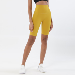 Shorts de Yoga de Cintura Alta para Mujer, Sólidos, Sin Costuras, de Spandex/Nylon, Transpirables, de Secado Rápido, para Fitness, Gimnasio, Leggings con Malla Antiestática - Product Image 3