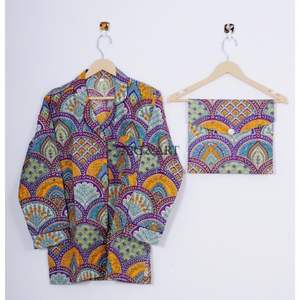 ชุดนอนผ้าฝ้ายคุณภาพสูงสำหรับผู้หญิง หลายสี ดีไซน์คลาสสิก แต่งขอบด้วยผ้าปิเป้ ชุดนอนเซ็กซี่พิมพ์ลาย สำหรับผู้ใหญ่ เหมาะสำหรับโรงแรม - Product Image 3