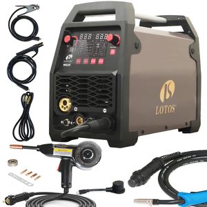 Soudeuse MIG portable 225A pour alliage d'aluminium, machine à souder à l'arc à inverter avec alimentation en fil et pistolet à bobine pour la fabrication métallique - Product Image 1