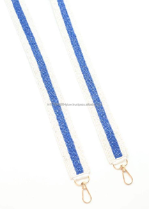 Sangles de sac en perles de rocaille style universitaire, lettrage d'équipe, poignées de sac à main sport, accessoires brodés pour sacs à bandoulière et sacs travers, vente en gros B2B OEM - Product Image 4