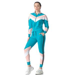ชุดวอร์มผู้หญิงแบบ Color Blocking แขนยาว ซิปด้านหน้า สไตล์สปอร์ต มีกระเป๋าข้าง ผ้าระบายอากาศ ใส่ได้ในฤดูใบไม้ผลิ - Product Image 5