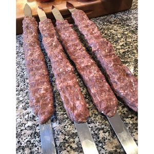 Set di 8 Spiedini Piatti in Acciaio Inox Resistente con Manici in Legno 23'' X 5/8'' Camouflage, Set di Utensili per Barbecue - Product Image 3