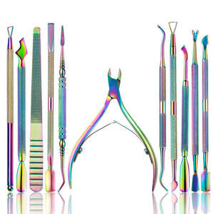 Lot de 4 repousse-cuticules professionnels durables en acier inoxydable noir, avec large ouverture de mâchoire, outil de nettoyage des ongles - Product Image 6