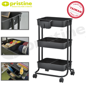 Carrito de herramientas rodante de cuatro ruedas de calidad OEM, organizador de estante de Metal resistente, diseño de plataforma escalonada, carrito de mano para el hogar - Product Image 6