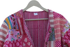 Nueva llegada acolchado Reversible forrado chaqueta indio hecho a mano parche trabajo chaqueta abrigos Boho acolchado para mujeres - Product Image 2