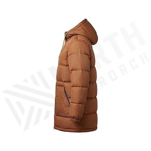 Hooded Quilted Waterproof <b>Bubble</b> Jacket Black Full Sleeve Winter Windproof Cotton Shell Knitted Fabric Polyester Filling Stand - Product Image 3