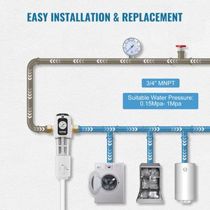 Filtro Sedimentario per Tutta la Casa ad Alta Portata 40 Micron, Filtro Spin-Down MNPT da 3/4'' per Acqua di Pozzo 4 T/H - Product Image 6