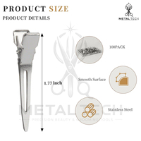 Pinces de sectionnement professionnelles en acier haute tension pour salon de coiffure, barrettes de séparation type bec de canard, réutilisables et résistantes à la rouille, vente en gros