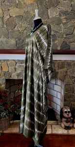 Robe longue kaftan en rayonne tie-dye vert olive, col en V, style bohème, taille unique - Product Image 5