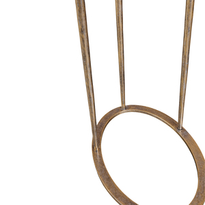 Table d'appoint ronde contemporaine avec plateau en marbre et structure en métal bronze antique, mobilier moderne pour salon - Product Image 2