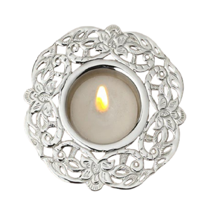 Porte-bougie à thé vintage en laiton de haute qualité avec finition nickelée, porte-bougie à thé en laiton pur pour la décoration de la maison - Product Image 4