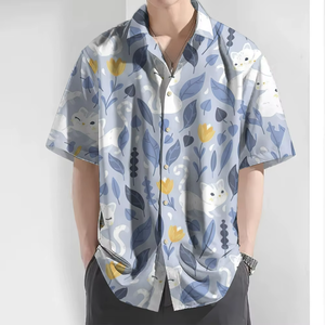 Chemise hawaïenne à fleurs en spandex respirant pour homme, nouvelle mode été, vacances à la plage - Product Image 2