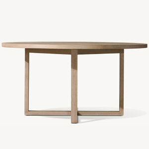 <b>Round</b> <b>dining</b> <b>table</b> furniture made of strong teak <b>wood</b> for outdoor restaurant or cafe use that is weather resistant - Product Image 1