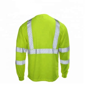 Camiseta de Seguridad Fluorescente Amarilla Clase 3, Manga Larga, Reflectante, Alta Visibilidad, para Construcción y Trabajos Viales - Product Image 4