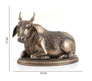 Artisanat Nirmala, statue de vache Nandi en résine polymère faite à la main, sculpture religieuse de Shiva Parvati assis, décoration d'intérieur - Product Image 3