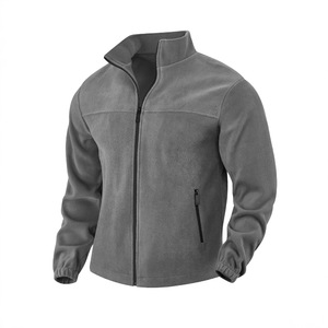 <b>Men's</b> Black Fleece Jacket Full Zip Stand Collar Casual Outdoor Windproof <b>Thermal</b> Coat Regular Fit Autumn Wear - Product Image 5