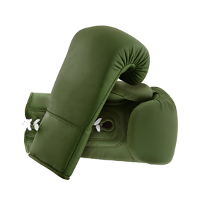 Gants de boxe d'entraînement en cuir PU vert olive personnalisables avec logo 2026, à doigts complets et fermeture auto-agrippante pour poignet, pour adultes, qualité supérieure - Product Image 5