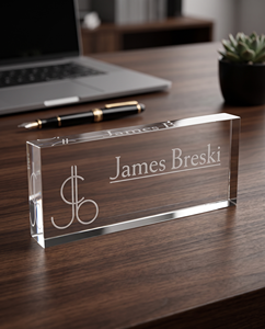 Placa de Identificación Acrílica Personalizada Premium – Letrero de Escritorio Grabado con Láser para Oficina – Placa de Nombre para Escritorio Duradera y Ecológica - Product Image 3