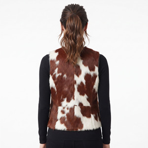 Chaleco de Cuero de Piel de Vaca Premium para Mujer, Chaleco sin Mangas de Cuero de Piel de Vaca para Mujer, Chaleco de Cuero de Piel de Vaca con Cuello en V para Mujer - Product Image 2