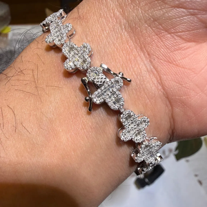 Pulsera de cruz de moissanita VVS con incrustaciones, pasa la prueba del diamante, plata de ley 925, pulsera de cruz religiosa para hombre, joyería HipHop, regalo - Product Image 5