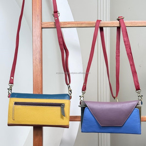 Portefeuille en cuir coloré sac à main Mini sac en cuir recyclé de haute qualité pour portefeuille à trois volets de téléphone au design unique personnalisé pour femmes - Product Image 5