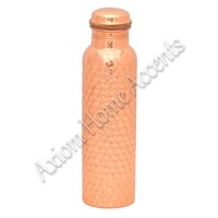 Bouteille d'eau en cuivre pur Motivational Gym 1 Litre – Vaisselle écologique pour l'hydratation, durable, faite à la main, White Axiom Home