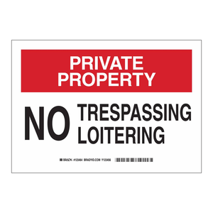 Panneau de signalisation d'interdiction d'accès à la propriété privée Brady, imprimé UV, pour intérieur et extérieur, zone restreinte - Product Image 2