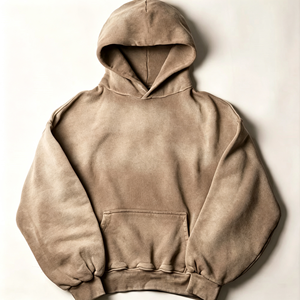 Acid Wash Hoodie Garment Dyed Sweatshirt Oversized Hooded <b>Top</b> Vintage Faded Finish <b>Long</b> <b>Sleeve</b> Urban Casual Apparel Wholesale - Product Image 5