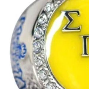 Sigma Gamma Rho Women Sorority <b>Ring</b> Blue Gold <b>Greek</b> Letter Inspired Sisterhood Jewelry Fashion Finger <b>Ring</b> Elegant Womens gift - Product Image 6