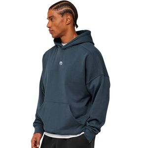 Sweat-shirt à capuche pour homme, coupe ample, bleu Stealth, en molleton épais, style streetwear décontracté - Product Image 3