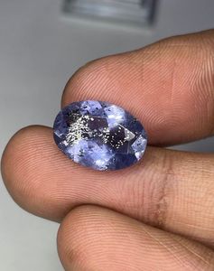 Iolite bleue naturelle, pierre de soleil. Iolite chatoyante, pierre de soleil, taille ovale. - Product Image 3