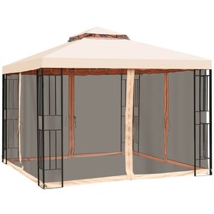 Gazebo o Pergola in Metallo a 2 Livelli Ventilato 3x3 Metri con Zanzariera per Esterni - Product Image 2