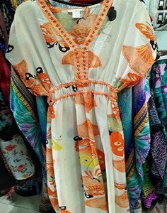 Vestido de Playa Kaftan de Moda para Mujer, Estilo Resort, Tie Dye Ombre, de Rayón - Product Image 1