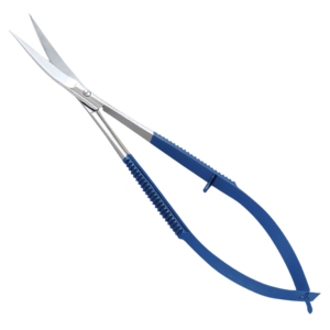 Tijeras Curvas de Acero Japonés VG10 con Mango Azul Antideslizante de Alta Calidad para Precisión en Cejas y Pestañas (Para Diestros) - Product Image 3