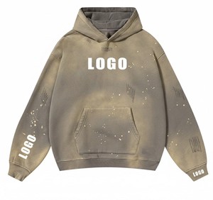 Sudadera con Capucha Extra Grande para Hombre, Estilo Desgastado, con Estampado de Letras y Bolsillo Canguro, Harry Johnson Production 2026 - Product Image 1